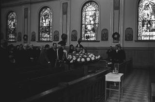 New York, Funerali di Luigi Antonini, Presidente del Consiglio italo-americano del lavoro. Corona del Presidente della Repubblica Giuseppe Saragat.