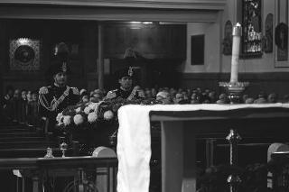 New York, Funerali di Luigi Antonini, Presidente del Consiglio italo-americano del lavoro. Corona del Presidente della Repubblica Giuseppe Saragat.