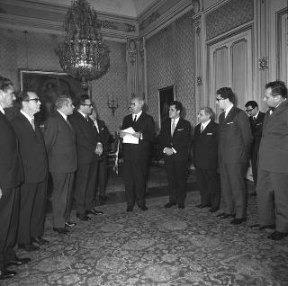 Beniamino Segré Presidente dell'Accademia nazionale dei Lincei in visita di omaggio al Presidente della Repubblica Giuseppe Saragat