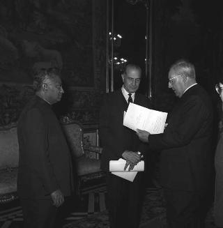 Richard E. Kannangara, nuovo ambasciatore di Ceylon: presentazione lettere credenziali