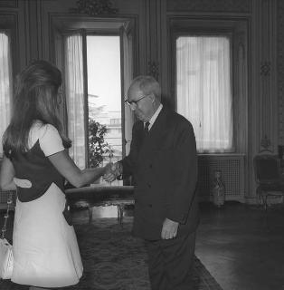 Il Presidente della Repubblica Giuseppe Saragat con la Signora Cristina Ford