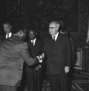 Il Presidente della Repubblica Giuseppe Saragat incontra il Gen. Jean Bedel Bokassa, Presidente della Repubblica Centroafricana