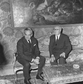 Il Presidente della Repubblica Giuseppe Saragat con il Principe Ranieri III di Monaco