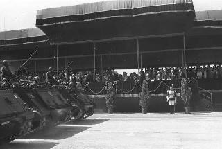 II Presidente della Repubblica Giuseppe Saragat durante la parata militare in occasione della Festa della Repubblica