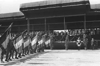 II Presidente della Repubblica Giuseppe Saragat durante la parata militare in occasione della Festa della Repubblica