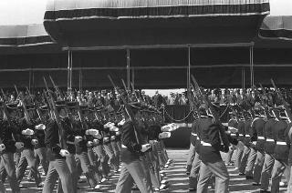 II Presidente della Repubblica Giuseppe Saragat durante la parata militare in occasione della Festa della Repubblica