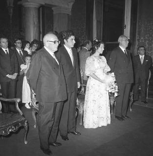 Il Presidente della Repubblica Giuseppe Saragat alla celebrazione del Matrimonio Fontana-Tomassi, Roma -Palazzo del Campidoglio