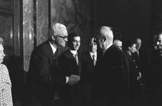 Incontro del Presidente Saragat con Umberto Ortolani, Presidente del Comitato promotore del Congresso mondiale della stampa italiana all'estero