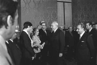 Incontro del Presidente Saragat con Umberto Ortolani, Presidente del Comitato promotore del Congresso mondiale della stampa italiana all'estero