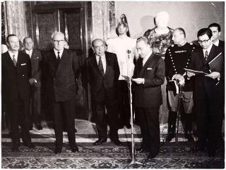 Incontro del Presidente Saragat con Umberto Ortolani, Presidente del Comitato promotore del Congresso mondiale della stampa italiana all'estero