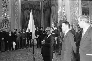 Il Presidente della Repubblica Giovanni Leone incontra  Angelo Marinello, presidente Associazione nazionale mutilati e invalidi del lavoro (ANMIL), con alcuni esponenti