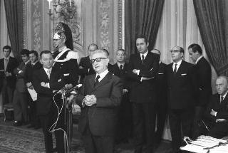 Il Presidente della Repubblica Giovanni Leone incontra Vincitori del XXII Premio internazionale di giornalismo "Saint Vincent"