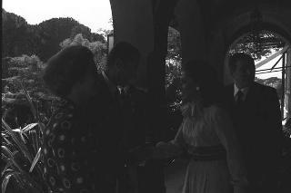 Il Presidente della Repubblica Giovanni Leone e la signora Vittoria Leone ricevono in visita privata a Castelporziano LL. MM. il Re del Belgio Baldovino e la Regina Fabiola