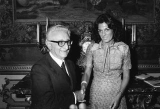 Il Presidente della Repubblica Giovanni Leone incontra Ludovico Biraghi Lossetti, presidente dell'IBM-Italia, con il Consiglio d'amministrazione e l'Ufficio di Presidenza internazionale della Società