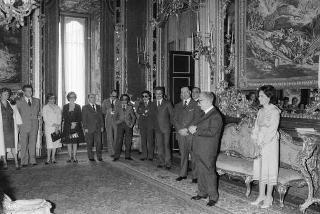 Il Presidente della Repubblica Giovanni Leone riceve in udienza una rappresentanza del Rotary Club di Caserta