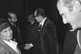 Il Presidente della Repubblica Giovanni Leone salute il Presidente della Repubblica del Venezuela Carlos Andrés Pérez in visita di Stato in Italia