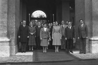 Il Presidente della Repubblica Giovanni Leone salute il Presidente della Repubblica del Venezuela Carlos Andrés Pérez in visita di Stato in Italia
