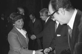 Il Presidente della Repubblica Giovanni Leone salute il Presidente della Repubblica del Venezuela Carlos Andrés Pérez in visita di Stato in Italia