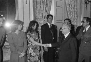 Il Presidente della Repubblica Giovanni Leone incontra Massimo Campilli, presidente della Associazione Imprenditori Dirigenti Europei, con una rappresentanza del sodalizio, nel XV° anniversario di fondazione