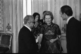 Incontro del Presidente della Repubblica Giovanni Leone con Margaret Thatcher, leader del Partito conservatore britannico, John Davies e l'ambasciatore di Gran Bretagna a Roma Alan Hugh Campbell