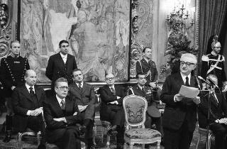 Presentazione degli auguri da parte del Corpo Diplomatico al Presidente della Repubblica Giovanni Leone