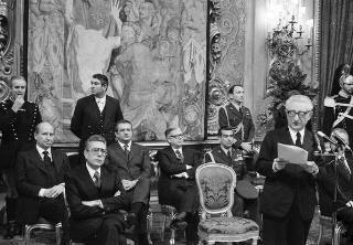 Presentazione degli auguri da parte del Corpo Diplomatico al Presidente della Repubblica Giovanni Leone