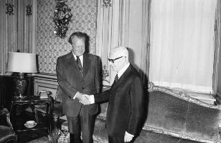 Il Presidente della Repubblica Sandro Pertini incontra Willy Brandt, presidente della Commissione indipendente per i problemi dello sviluppo