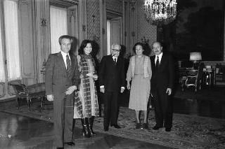 Incontro del Presidente della Repubblica Sandro Pertini con Fausto Fincato e Achille Savinelli, e le rispettive consorti