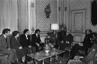 Udienza con il Presidente della Repubblica Sandro Pertini con Erich Achmuller, presidente del Consiglio provinciale dell'Alto Adige, con l'Ufficio di presidenza