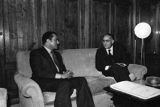 Il Presidente della Repubblica Sandro Pertini incontra Hosny Mubarak, Vice Presidente della Repubblica Araba d'Egitto