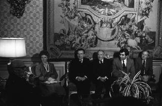 Giulio Andreotti, presidente del Gruppo italiano dell'Unione interparlamentare, con una delegazione parlamentare del Congresso degli Stati Uniti d'America