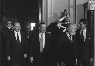 Il Presidente della Repubblica Sandro Pertini riceve i rappresentanti dei partiti per le consultazioni per la formazione del nuovo Governo