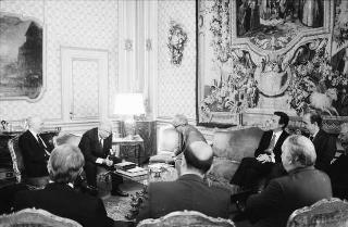 Il Presidente della Repubblica Francesco Cossiga incontra Giovanni Giovannini, presidente della FIEG