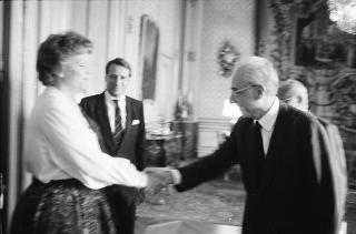 Il Presidente della Repubblica Francesco Cossiga riceve la visita della Signora Maureen Reagan, figlia del Presidente degli Stati Uniti Ronald Reagan