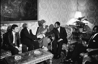 Incontro del Il Presidente della Repubblica Francesco Cossiga con il Presidente del Mozambico Samora Moisés Machel