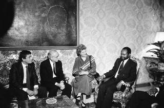Incontro del Il Presidente della Repubblica Francesco Cossiga con il Presidente del Mozambico Samora Moisés Machel