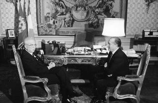 Il Presidente della Repubblica Francesco Cossiga riceve Francesco Principe, presidente della Regione Calabria