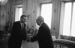 Visita di omaggio al Presidente della Repubblica Francesco Cossiga di Antonio Pizzinato, nuovo segretario generale della CGIL