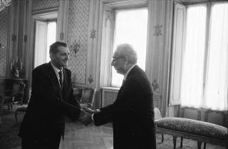 Visita di omaggio al Presidente della Repubblica Francesco Cossiga di Antonio Pizzinato, nuovo segretario generale della CGIL