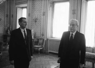 Visita di omaggio al Presidente della Repubblica Francesco Cossiga di Antonio Pizzinato, nuovo segretario generale della CGIL