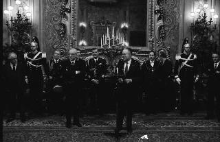 Udienza con il Presidente della Repubblica Francesco Cossiga dell'on. Lelio Lagorio, Ministro del turismo e dello spettacolo, con i direttori e i più giovani diplomati di Conservatori italiani, in occasione della conclusione dell'Anno europeo della musica