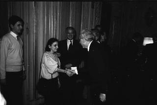 Incontro del Presidente della Repubblica Francesco Cossiga con i promotori, la giuria e i vincitori del Premio Comisso per la letteratura e del Premio Comisso ragazzi
