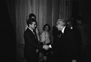 Incontro del Presidente della Repubblica Francesco Cossiga con i promotori, la giuria e i vincitori del Premio Comisso per la letteratura e del Premio Comisso ragazzi