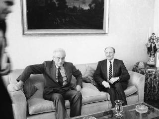 Incontro del Presidente della Repubblica Francesco Cossiga con Neal Kinnock, capo del Partito laburista britannico