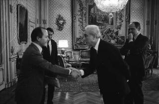 Il Presidente della Repubblica Francesco Cossiga riceve in udienza Jacek Palkiewicz.
