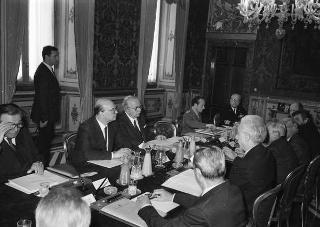 Il Presidente della Repubblica Francesco Cossiga partecipa alla riunione del Consiglio Supremo di Difesa