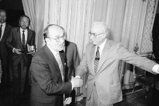 Incontro e successiva colazione del Presidente della Repubblica Francesco Cossiga con il Consigliere Federale Elvetico Kurt Furgler