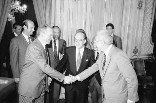 Incontro e successiva colazione del Presidente della Repubblica Francesco Cossiga con il Consigliere Federale Elvetico Kurt Furgler