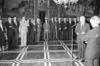 Incontro del Presidente della Repubblica Francesco Cossiga con una delegazione rappresentanza del Business Italy Group