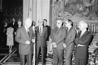 Incontro del Presidente della Repubblica Francesco Cossiga con una delegazione rappresentanza del Business Italy Group